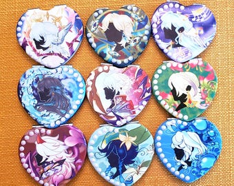 Heart-shaped Hoyoverse Compact Mirrors- Genshin Impact and Honkai Star Rail