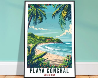 Playa Conchal Costa Rica Travel Print Wall Art Wall Hanging Home Décor Playa Conchal Gift Artwork Travel Art Costa Rica City Travel Poster