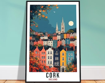 Cork Travel Print Ireland Home Decoration Irish Cork Wall Art Gift Wall Hanging Art Lover Irish Artwork Ireland Cork Travel Poster Gift