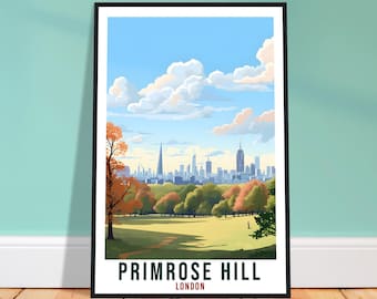 Primrose Hill London Travel Print English Wall Art Wall Hanging Travel Art Gift London Travel Poster London Cityscape Artwork Art Lover Gift