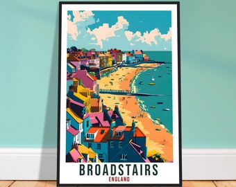 Broadstairs Travel Print Wall Art Wall Hanging Home Living Décor Broadstairs Gift Art Lovers Gift Artwork Gift Print England Travel Poster