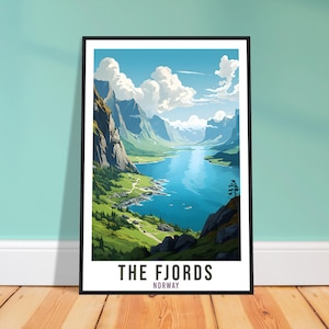 The Fjords Norway Travel Print The Fjords Wall Hanging Norway Arctic The Fjords Travel Poster Norway Mountains Wall Art Fjords Travel Poster