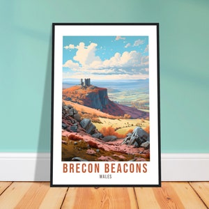 Brecon Beacons Print Brecon Beacons Home Decor Mountain Landscape Wales Nature Wall Hanging Wales Artwork Gift South Wales Travel Poster