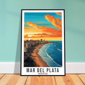 Mar Del Plata Travel Print Wall Art Mar Del Plata Argentina Landscape Artwork Art Gifts Mar Del Plata Travel Poster Argentinian Art Lovers