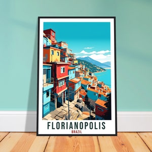 Florianopolis Travel Print Wall Art Florianopolis Brazil Wall Hanging Artwork Art Gifts Florianopolis Travel Poster Brazil Art Lovers Gift