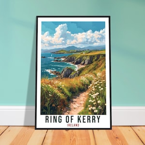 Ring Of Kerry Travel Print Ireland Home Decoration Kerry Wall Art Wall Hanging Art Lover Irish Artwork Ireland Ring Of Kerry Travel Poster