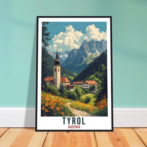 Tyrol Gift Travel Print Austria Home Decoration Tyrol Austrian City Wall Art Gift Wall Hanging Art Lover Austria Artwork Tyrol Travel Poster