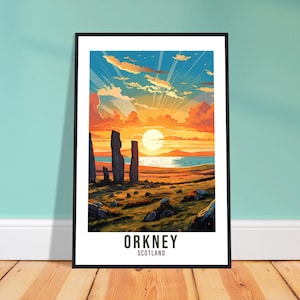 Orkney Print Orkney Home Decor Scotland Island Art Print Orkney Wall Art Scottish Isles Artwork Gift Wall Hanging Orkney Island Sunset