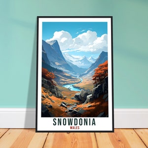 Impressão de viagem Snowdonia Arte de parede do País de Gales Decoração para casa Decoração de parede Arte de viagem Presente Pôster de viagem Snowdonia Arte de paisagem galesa Presente para amantes da arte