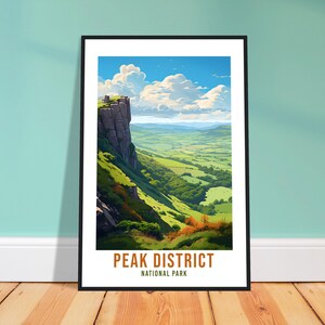 The Peak District Travel Print Peak District Home Decor Mountain Landscape England Nature Wall Hanging Peaks Artwork Gift Travel Poster