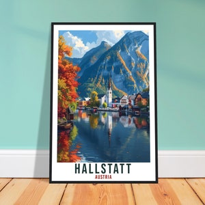 Hallstatt Travel Print Austria Decor Hallstatt Austrian City Wall Art Gift Wall Hanging Art Lover Austria Artwork Hallstatt Travel Poster