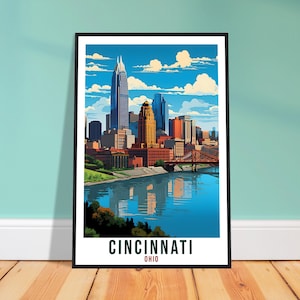 Cincinnati Travel Print Ohio Home Decoration USA City Wall Art Gift Wall Hanging Art Lover Ohio Artwork Cincinnati Travel Poster