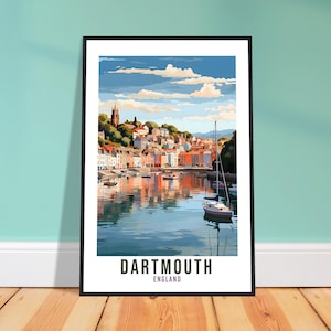 Dartmouth Travel Print Home Decor Dartmouth Devon English Coastal Art Dartmouth Artwork Gift Dartmouth Travel Poster Devon Travel Artwork