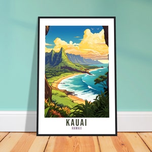 Kauai Hawaii Travel Print Kauai Wall Art Home Décor Kauai Wall Hanging Illustration Gift For Art Lovers Hawaii Art Lover Gift Print Artwork