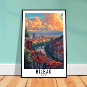 Bilbao Travel Print Spain Home Decoration Bilbao Spanish City Wall Art Gift Wall Hanging Art Lover Spain Artwork Bilbao Travel Poster Gift