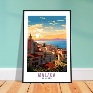 Malaga Travel Poster Wall Art Malaga Wall Hanging Home Décor Malaga Gift Art Lovers Vintage Spain Art Malaga Print Malaga Spain Wall Art