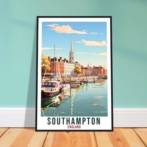 Southampton Travel Print Wall Art Wall Hanging Home Living Décor Southampton Gift Art Lovers Gift Artwork Gift Print England Travel Poster
