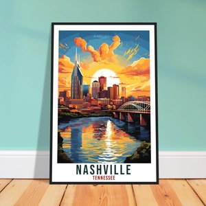 Nashville Travel Print Tennessee Home Decoration USA City Wall Art Gift Wall Hanging Art Lover Tennessee Artwork Nashville Travel Poster