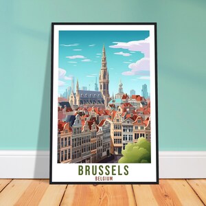 Brussels Travel Poster Wall Art Brussels Belgium Home Décor Artwork Wall Hanging Brussels Art Gifts Brussels Travel Print Belgian Art Lovers