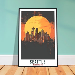 Setalet Reise Poster Washington Dekoration Haus Dekoration USA Stadt Wand Kunst Geschenk Wandbehang Kunst Liebhaber Washington Kunstwerk Los Angeles City Reise Poster