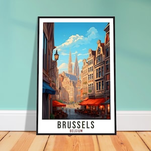 Brussels Travel Poster Wall Art Brussels Belgium Artwork Wall Hanging Brussels Wall Art Gifts Brussels Travel Print Belgian Art Lovers