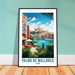 Impresión de viaje de Palma de Mallorca, arte de pared, colgante de pared de Palma, regalo de España, impresión de vacaciones, impresión artística de Mallorca, póster de viaje de Palma, impresión de paisaje
