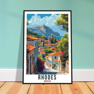 Rhodes Travel Print Greece Home Decoration Rhodes Greek Island Wall Art Gift Wall Hanging Art Lover Greece Artwork Rhodes Travel Poster