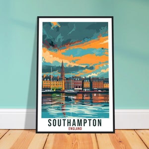 Southampton England Travel Print Wall Art Wall Hanging Home Living Décor Southampton Gift Art Lovers Gift UK Artwork Gift Travel Poster