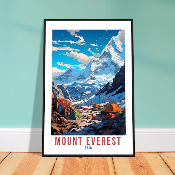 Mount Everest Travel Print Wall Art Mount Everest Wall Hanging Base Camp Mount Everest Gift Mountain Landscape Wall Art China Travel Print