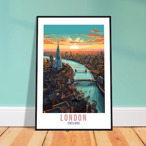 River Thames London Travel Print London Home Decor London Cityscape England Wall Hanging London Artwork Gift London Travel Poster Artwork