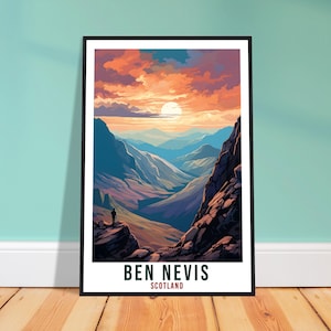 Ben Nevis Travel Print Scotland Wall Art Home Decor Wall Hanging Travel Art Gift Ben Nevis Travel Poster Scotland Landscape Art Lover Gift