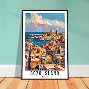 Gozo Island Travel Print Malta Wall Art Wall Hanging Home Living Décor Gozo Gift Art Lovers Gift Malta Artwork Gift Gozo Malta Travel Poster