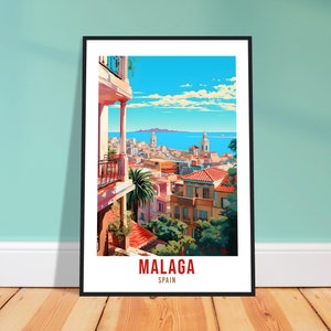 Malaga Travel Poster Wall Art Malaga Wall Hanging Home Décor Malaga Gift Art Lovers Vintage Spain Art Malaga Print Malaga Spain Wall Art