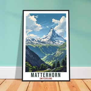 Matterhorn Travel Print Swiss Wall Art Wall Hanging Home Living Décor Matterhorn Gift Art Lover Switzerland Artwork Gift Swiss Travel Poster