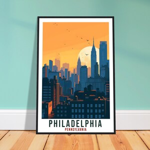 Philadelphia Travel Print Pennsylvania Home Decoration USA City Wall Art Wall Hanging Pennsylvania Artwork Philadelphia Travel Poster Decor