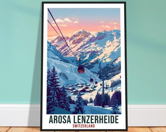 Arosa Lenzerheide Travel Print Swiss Wall Art Wall Hanging Décor Lenzerheide Ski Gift Art Gift Switzerland Artwork Gift Swiss Travel Poster