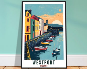 ウェストポート・アイルランド・プリント - 旅行ポスター