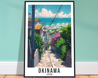 Okinawa Travel Print Japan Home Decoration Wall Art Gift Wall Hanging Art Lover Japanese Artwork Japan Okinawa Travel Poster City Print