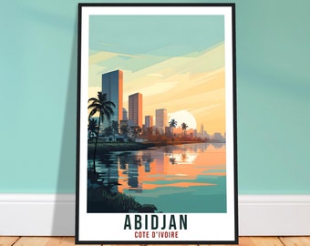 Abidjan Cote D'Ivoire Travel Print Wall Art Wall Hanging Home Décor Abidjan Gift Art Lovers Cote D'Ivoire Artwork Gift Print African Poster