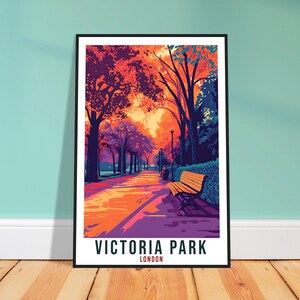 Victoria Park London Travel Print England London Wall Art Gift Wall Hanging Art Lover London England Artwork Travel Poster UK Travel Art