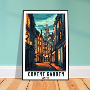 Covent Garden London Travel Print England Decor London Wall Art Gift Wall Hanging Art Lover London England Republic Artwork Travel Poster UK