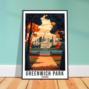 Greenwich Park London Travel Print England Decor PLACE Wall Art Gift Wall Hanging Art Lover Greenwich Park London Artwork Travel Poster Art