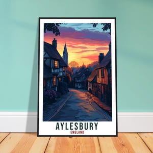 Aylesbury Travel Print England Dekor Aylesbury Wandkunst Geschenk Wandbehang Kunstliebhaber Aylesbury England Artwork Travel Poster UK Travel Art
