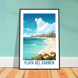 Playa Del Carmen Travel Print Wall Art Playa Del Carmen BeachArt Wall Hanging Travel Poster Mexico Home Decor Mexico Travel Gift Art Lovers
