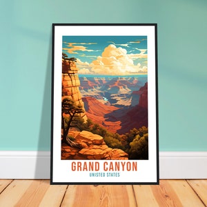Grand Canyon Reise-Druck Wandkunst Grand Canyon National Park Wandbehang Geschenk Arizona Kunstdruck Reisegeschenk Reiseplakat USA Kunstwerk