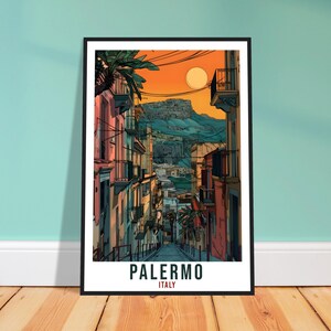 Palermo reisafdruk Italië muurkunst muur hangend huis wonen decor Palermo cadeau kunstliefhebbers cadeau Italië kunstwerk cadeau Italiaanse reisposter