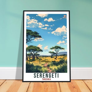 Serengeti Tanzania Travel Print Wall Art Wall Hanging Home Décor Serengeti Gift Art Lovers Tanzania Artwork Print African Landmark Poster