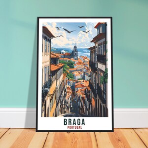 Braga Travel Print Portugal Wall Art Wall Hanging Home Décor Braga Gift Portugal Landmark Artwork Gift Portugal Braga Holiday Travel Poster