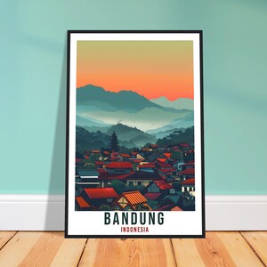 Bandung Bali Travel Print Bali Wall Art Wall Hanging Home Décor Bandung Gift Landmark Artwork Travel Art Indonesia Bandung Travel Poster
