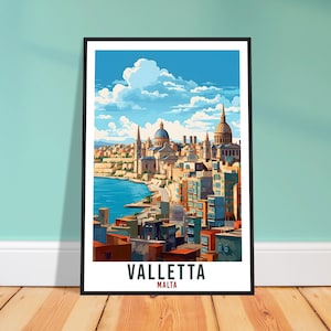 Valletta Travel Print Malta Wall Art Wall Hanging Home Living Décor Valletta Gift Art Lovers Gift Malta Artwork Gift Malta Travel Poster